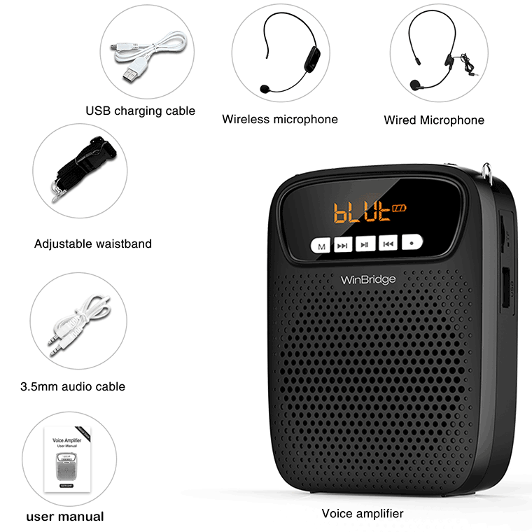 WinBridge S278 Portable Loudspeaker Voice Amplifier with Wireless Microphone